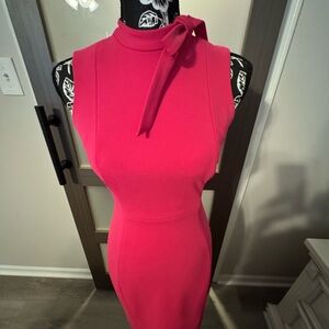 Calvin Klein Pink Sheath Mini Dress Mock Neck Sleeveless
